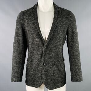 ROBERT GELLER Size S Grey Charcoal Knit Polyester Blend Notch Lapel Cardigan